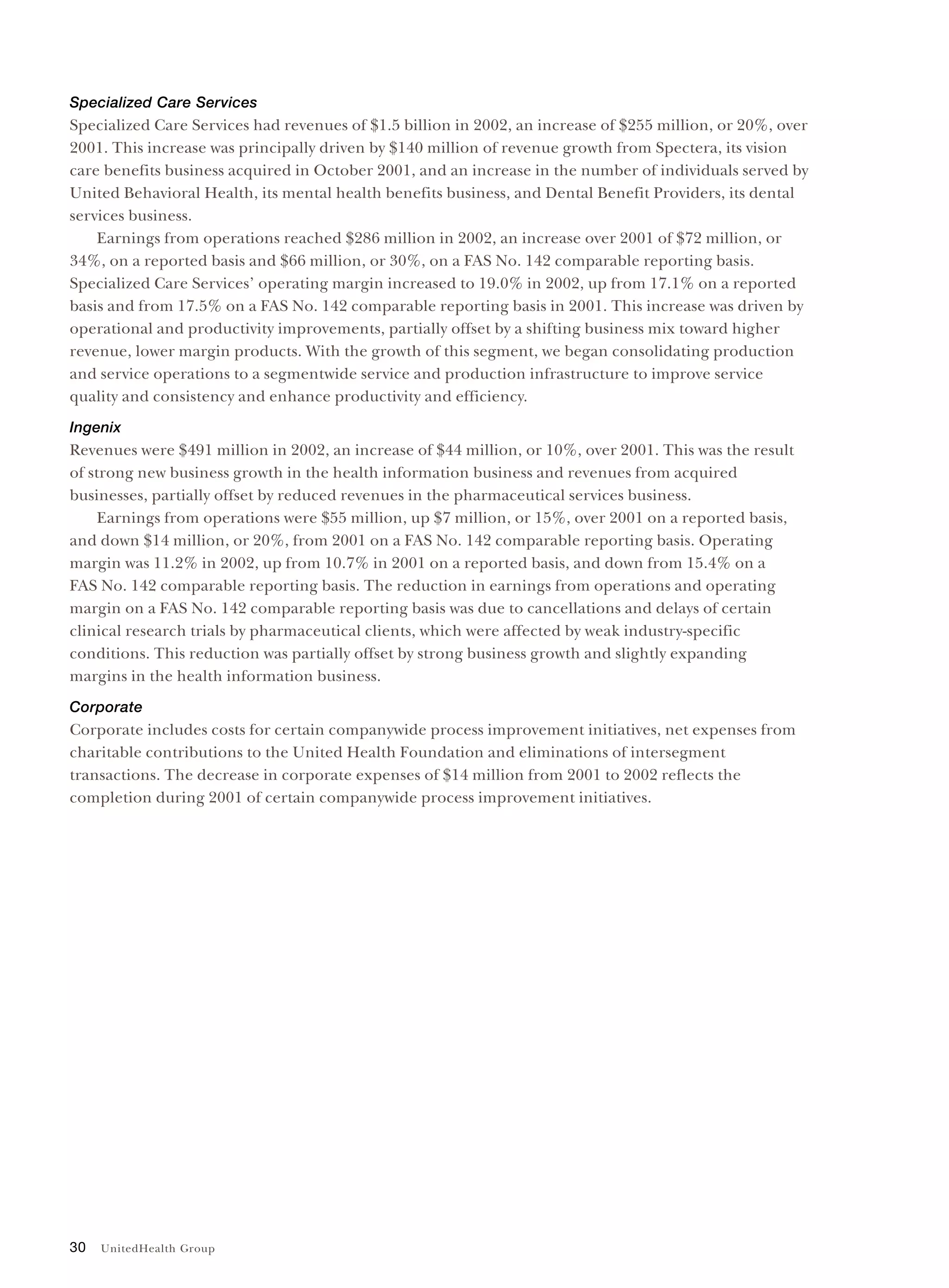 United Health Group UnitedHealth Group Financial Review