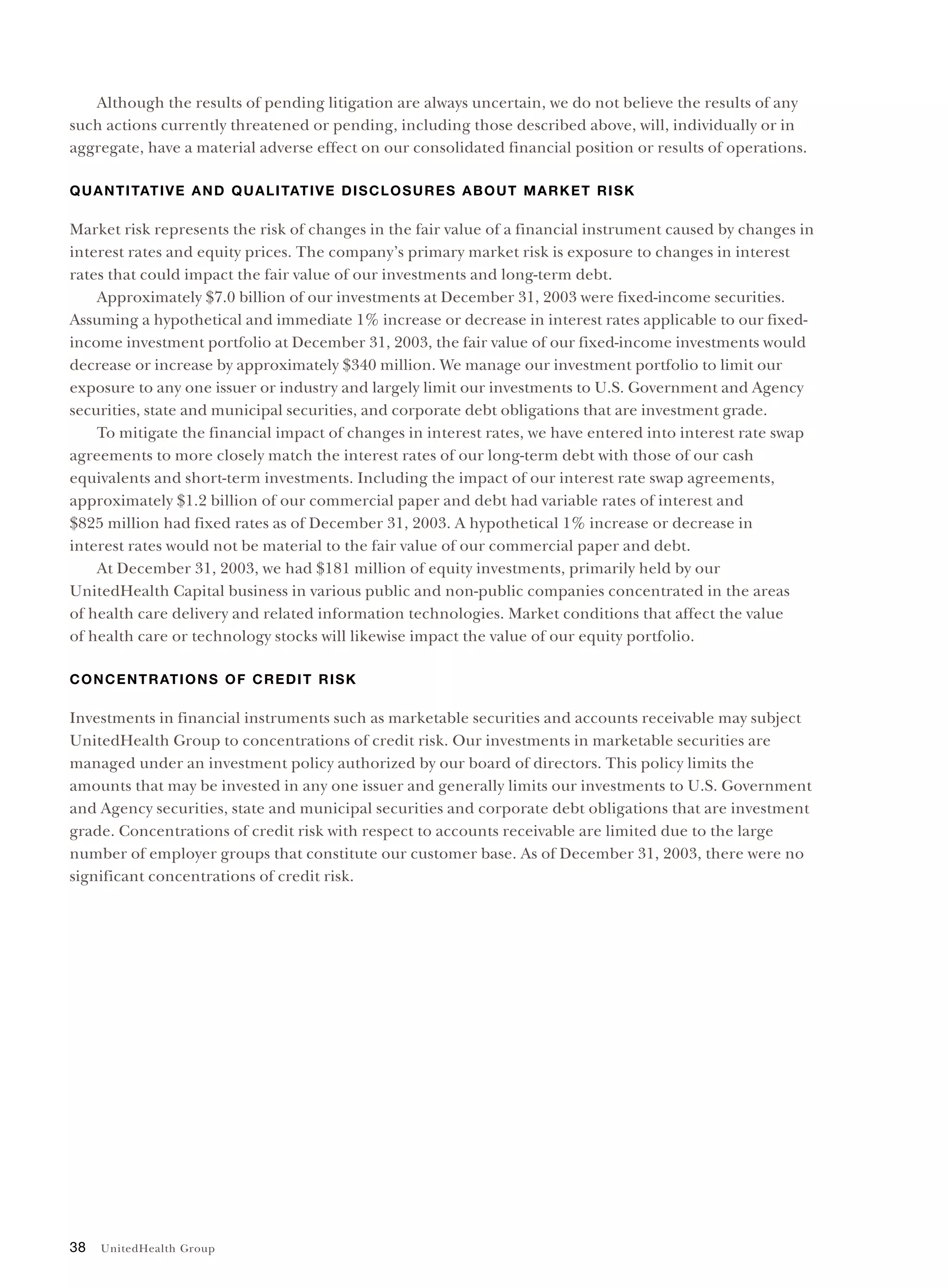 United Health Group UnitedHealth Group Financial Review