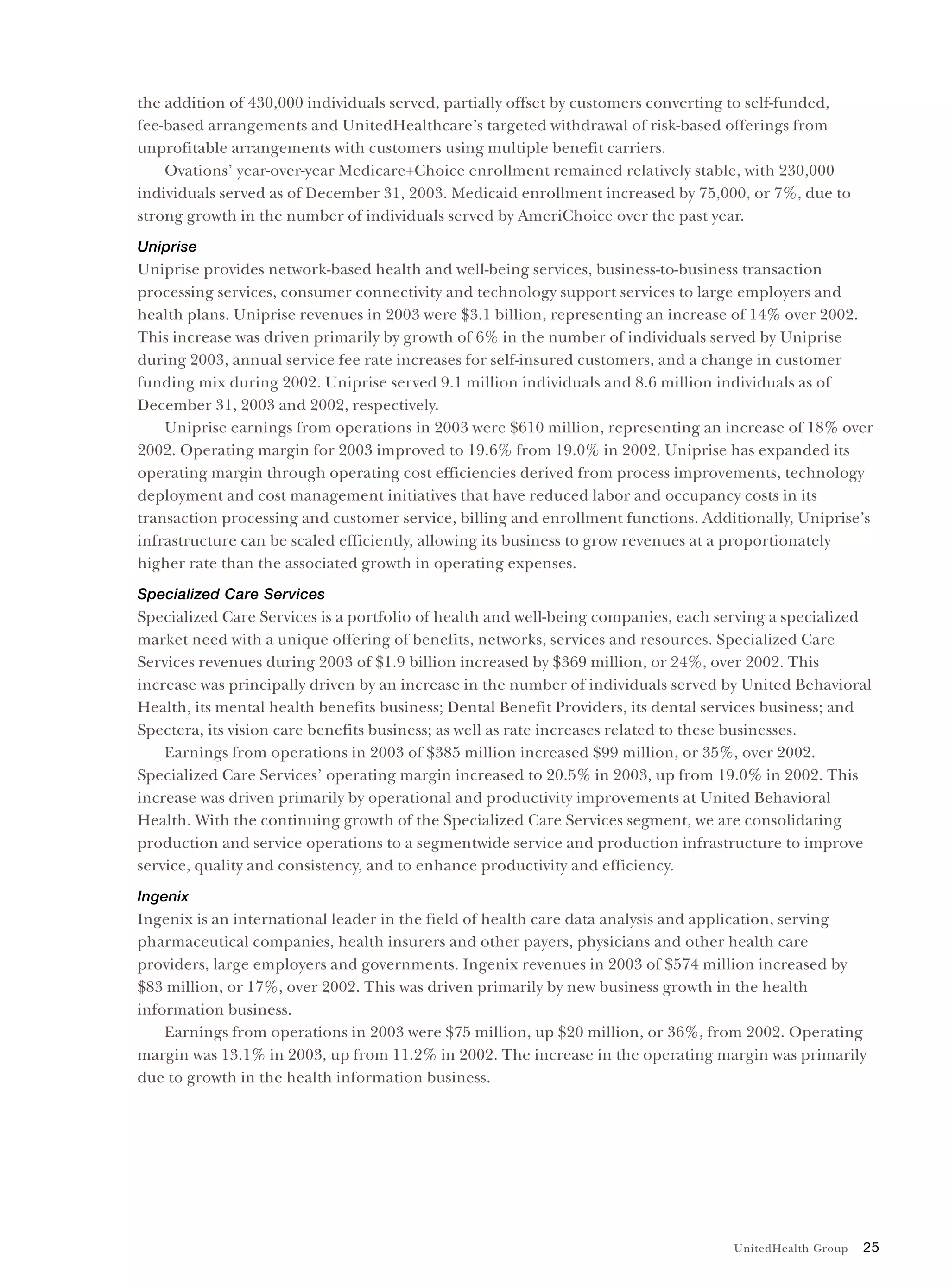 United Health Group UnitedHealth Group Financial Review