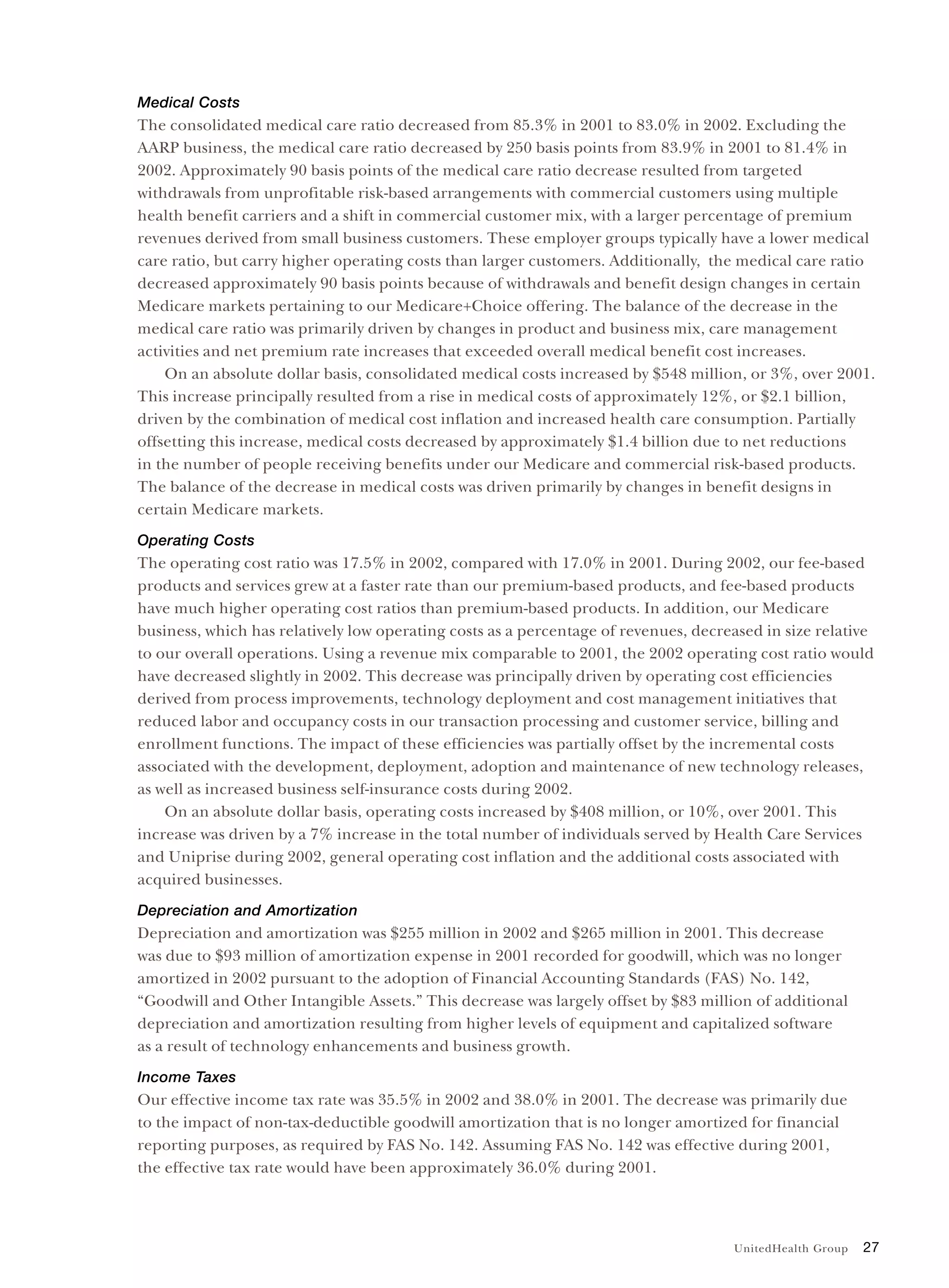 United Health Group UnitedHealth Group Financial Review