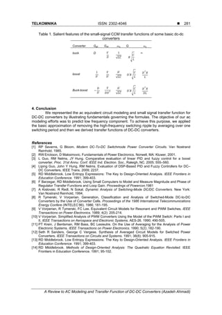 A Review to AC Modeling and Transfer Function of DCDC Converters | PDF