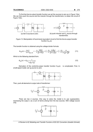 A Review to AC Modeling and Transfer Function of DCDC Converters | PDF