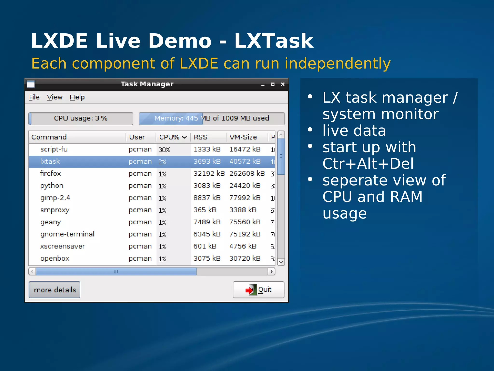 LXDE Presentation at FOSDEM 2009
