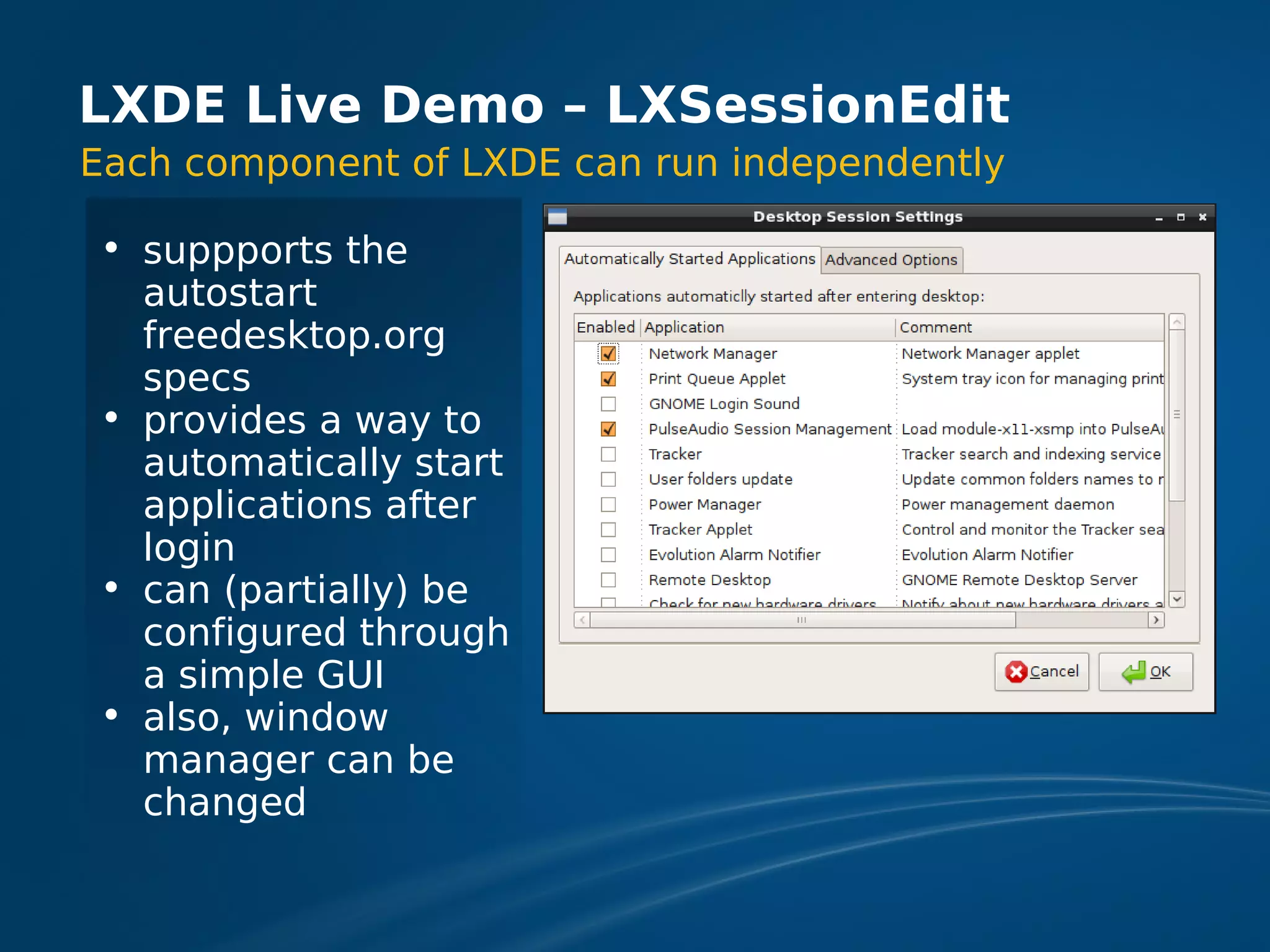LXDE Presentation at FOSDEM 2009