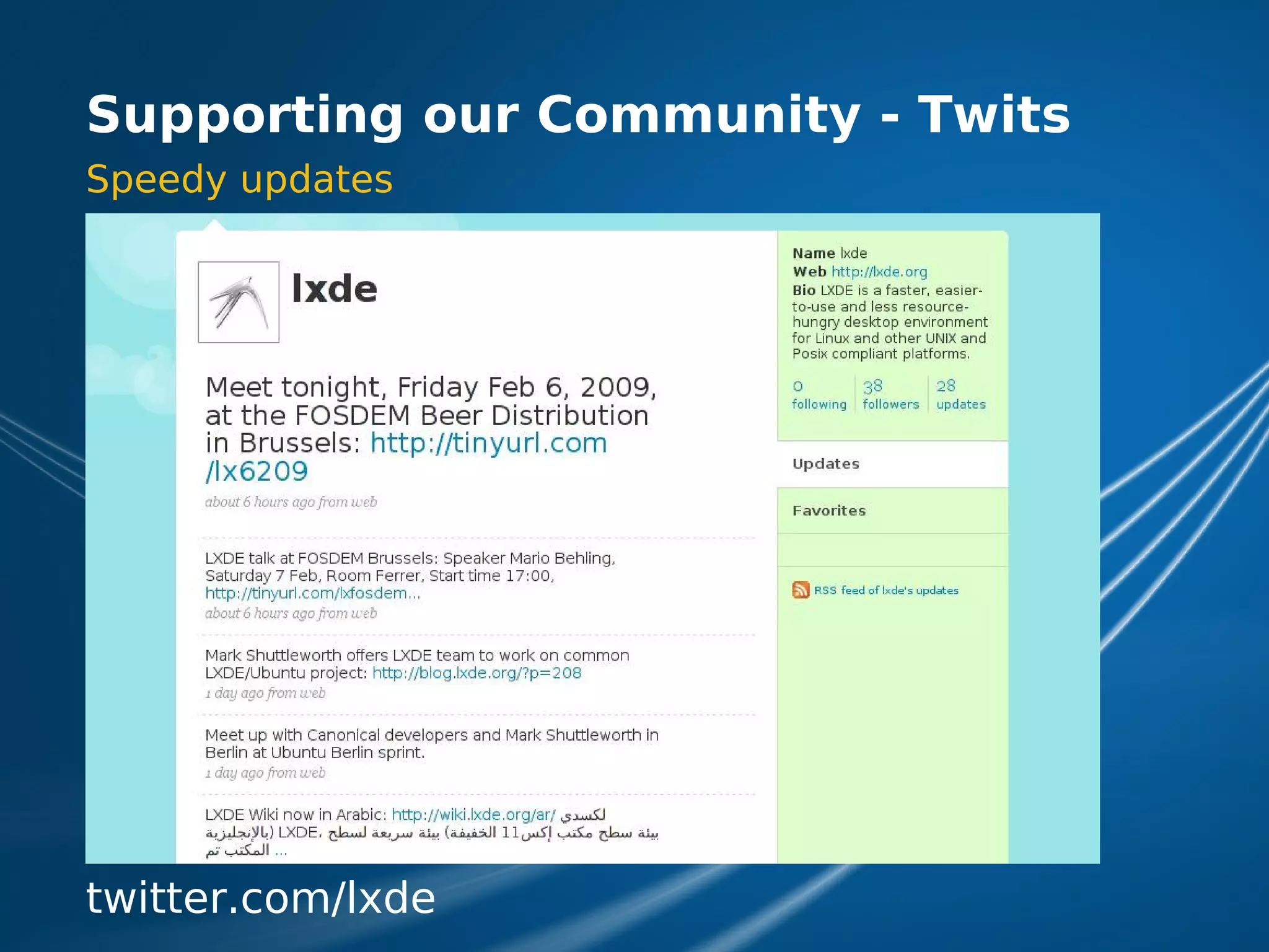 LXDE Presentation at FOSDEM 2009