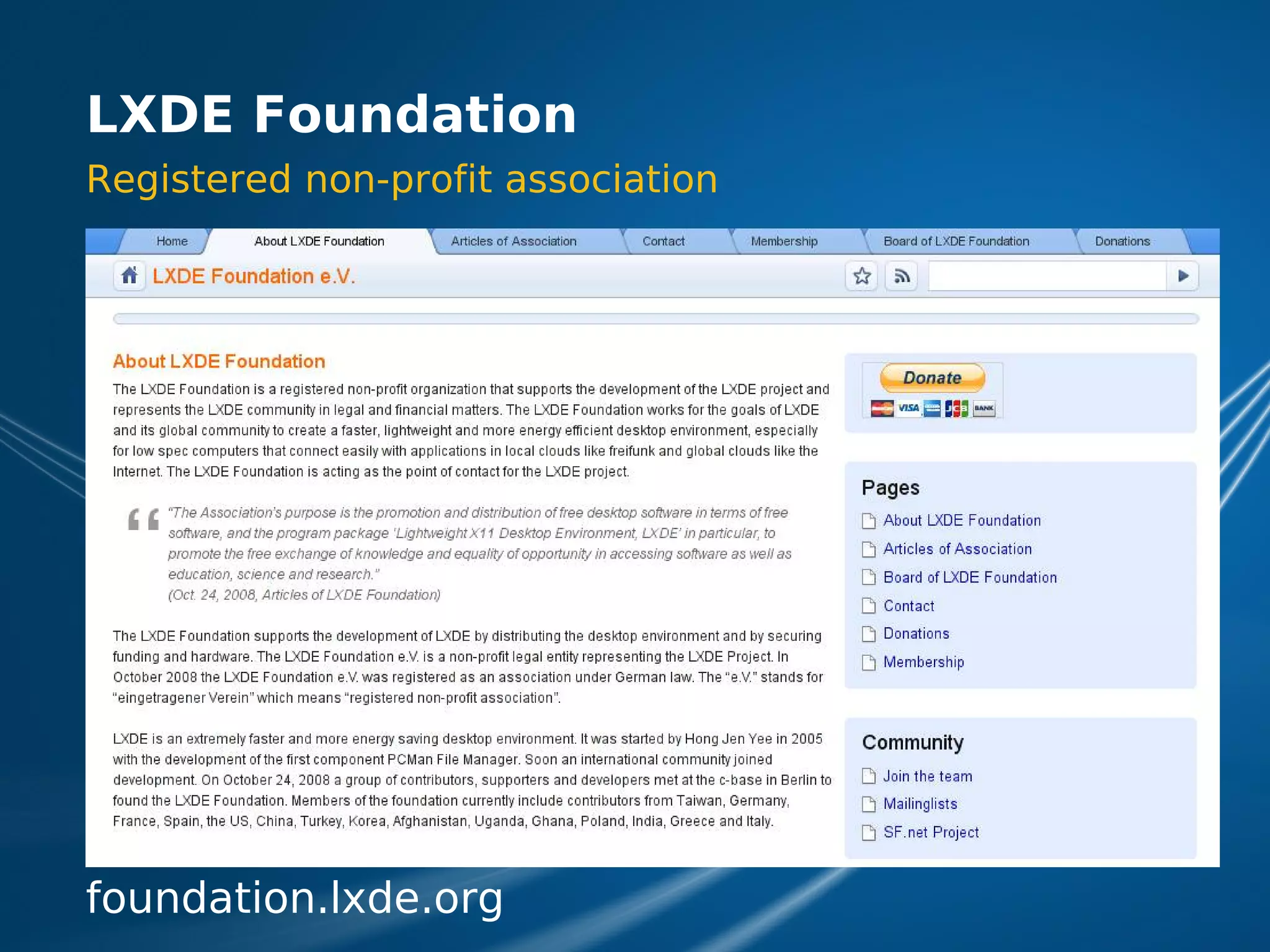 LXDE Presentation at FOSDEM 2009