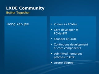 LXDE Presentation at FOSDEM 2009