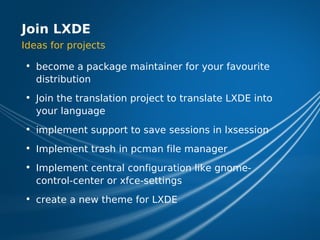 LXDE Presentation at FOSDEM 2009