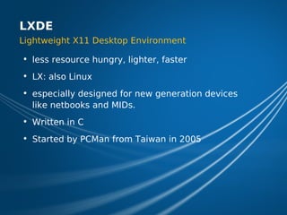 LXDE Presentation at FOSDEM 2009