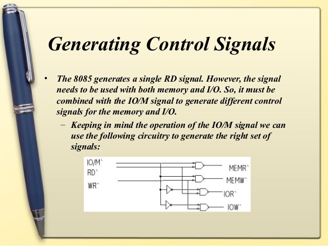 in generated 8085 signals are how control Architecture 8085