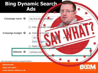 Bing Dynamic Search
Ads
https://help.bingads.microsoft.com/#apex/3/en/56794/-1
 