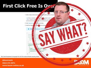 First Click Free Is Over
http://searchengineland.com/google-first-click-free-replaced-flexible-sampling-283667
 