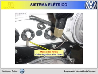 Treinamento – Assistência Técnica 
SISTEMA ELÉTRICO 
Massa dos faróis 
Cabo negativos dos faróis  