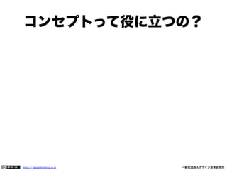 コンセプトって役に立つの？

https:// designthinking.or.jp  

   

 

一般社団法人デザイン思考研究所

 