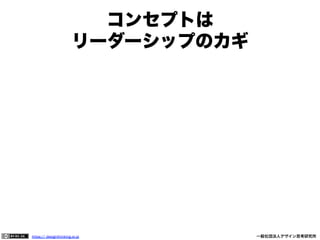 コンセプトは
リーダーシップのカギ

https:// designthinking.or.jp  

   

 

一般社団法人デザイン思考研究所

 