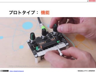 プロトタイプ： 機能

http://bleeplabs.com/nebulophone/
https:// designthinking.or.jp  

   

 

一般社団法人デザイン思考研究所

 