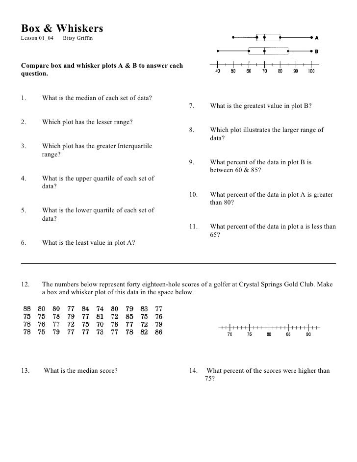 101 A Box Whiskers Handout