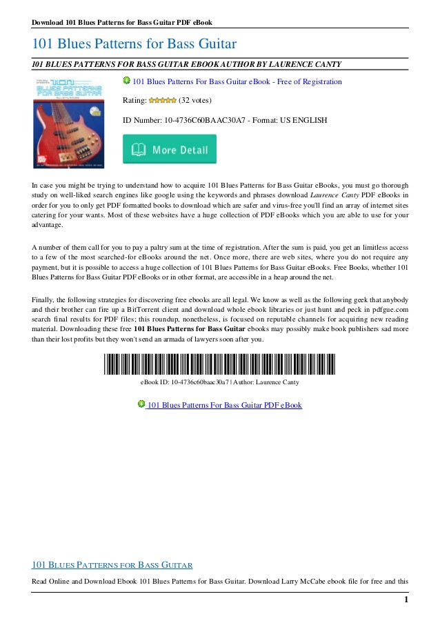 101 blues patterns for bass guitar