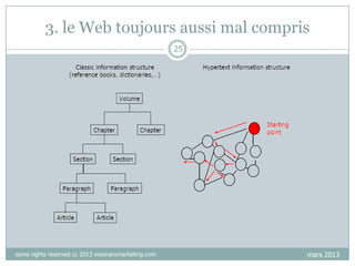3. le Web toujours aussi mal compris
25

some rights reserved cc 2013 visionarymarketing.com

mars 2013

 
