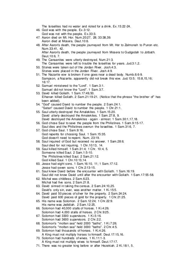 101 contradictions in the old testament of the bible