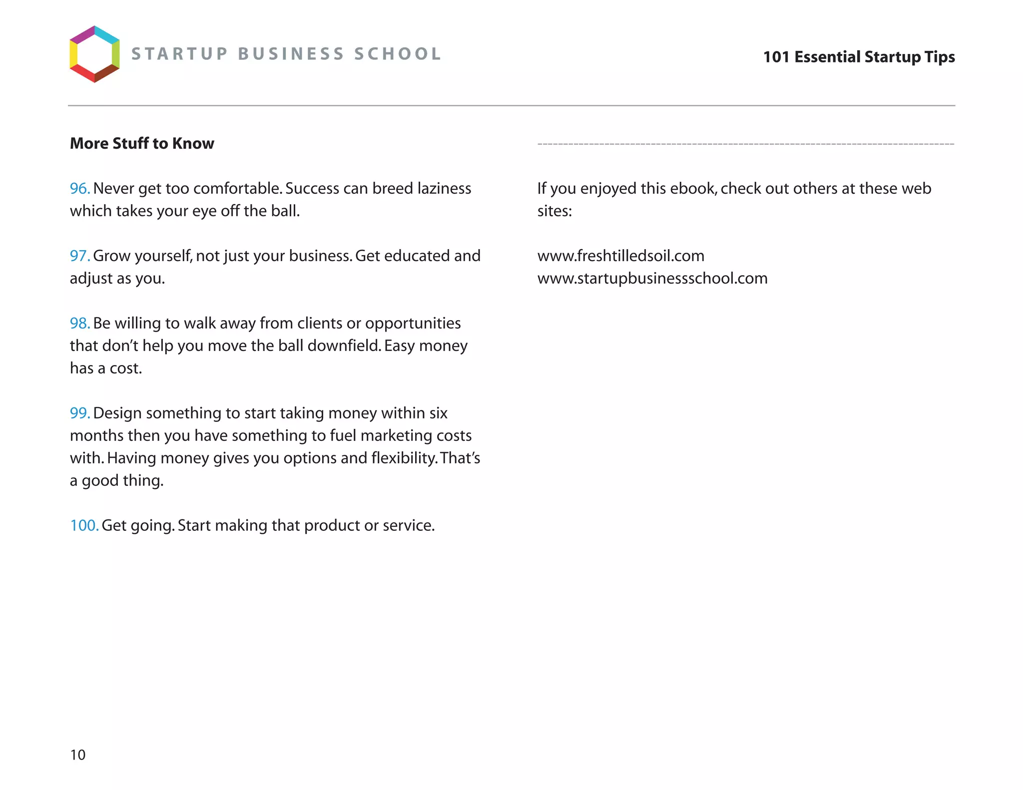 101 Essential Startup Tips