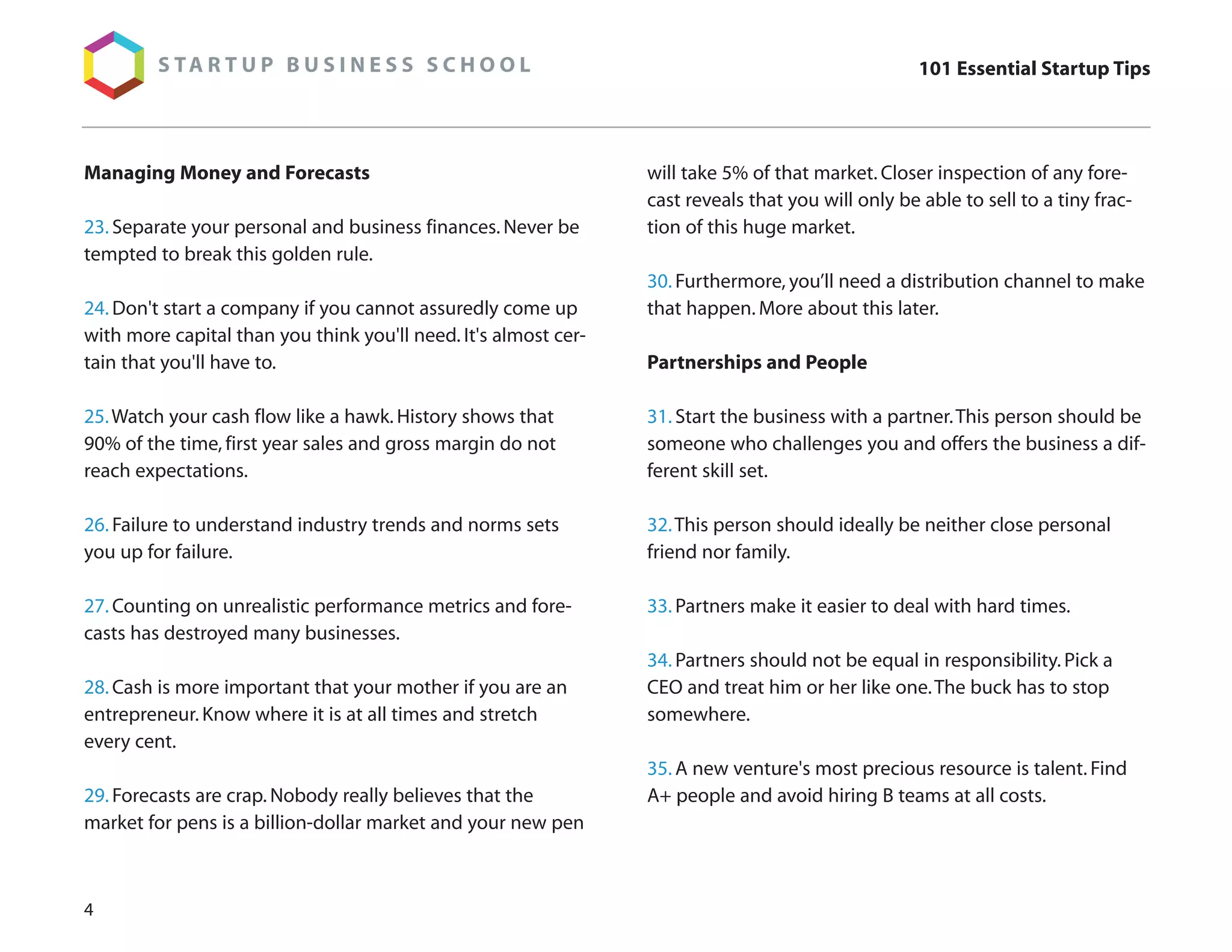 101 Essential Startup Tips