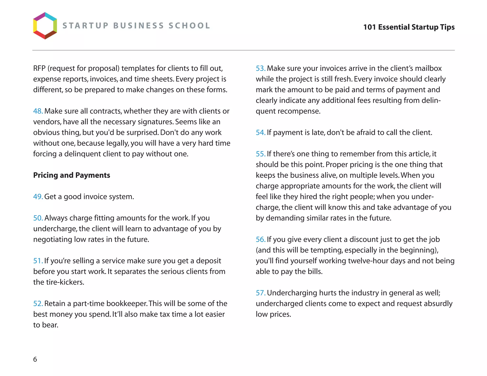 101 Essential Startup Tips