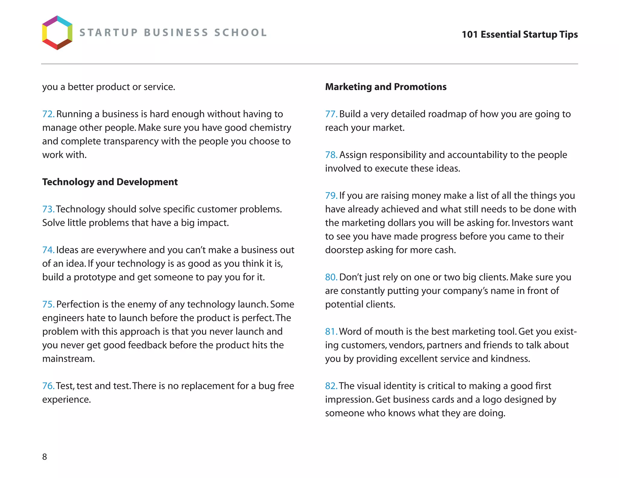 101 Essential Startup Tips