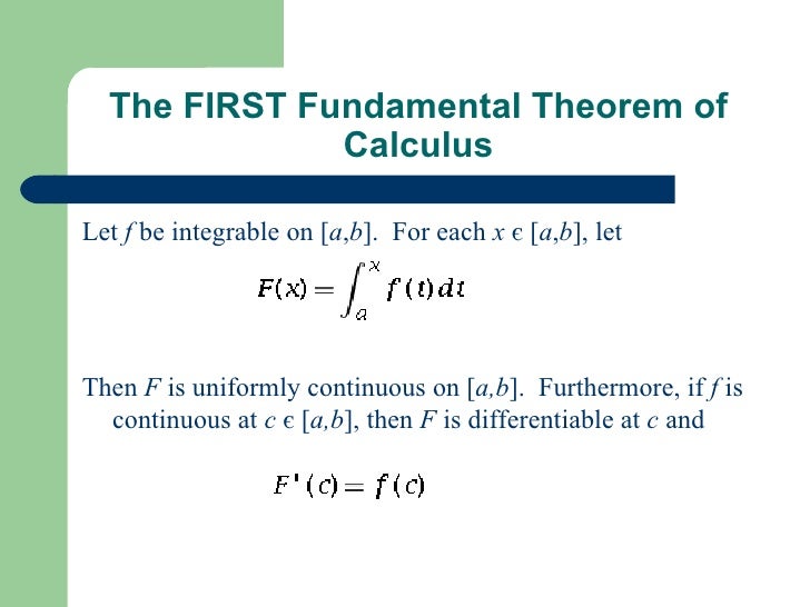 Fundamental Theorem Of Calculus