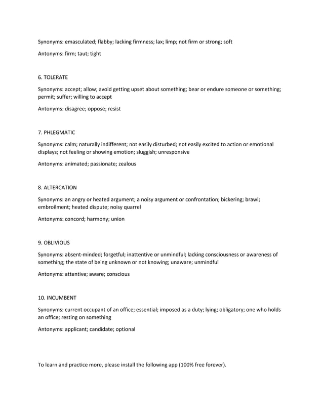 101 Gre Words PDF 101 gre words pdf