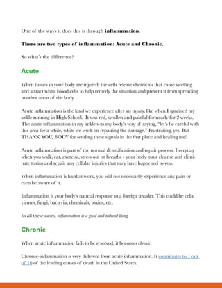 One of the ways it does this is through inflammation.
There are two types of inflammation: Acute and Chronic.
So what’s th...