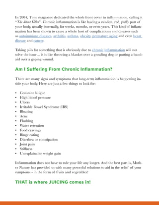 In 2004, Time magazine dedicated the whole front cover to inflammation, calling it
“The Silent Killer”. Chronic inflammati...