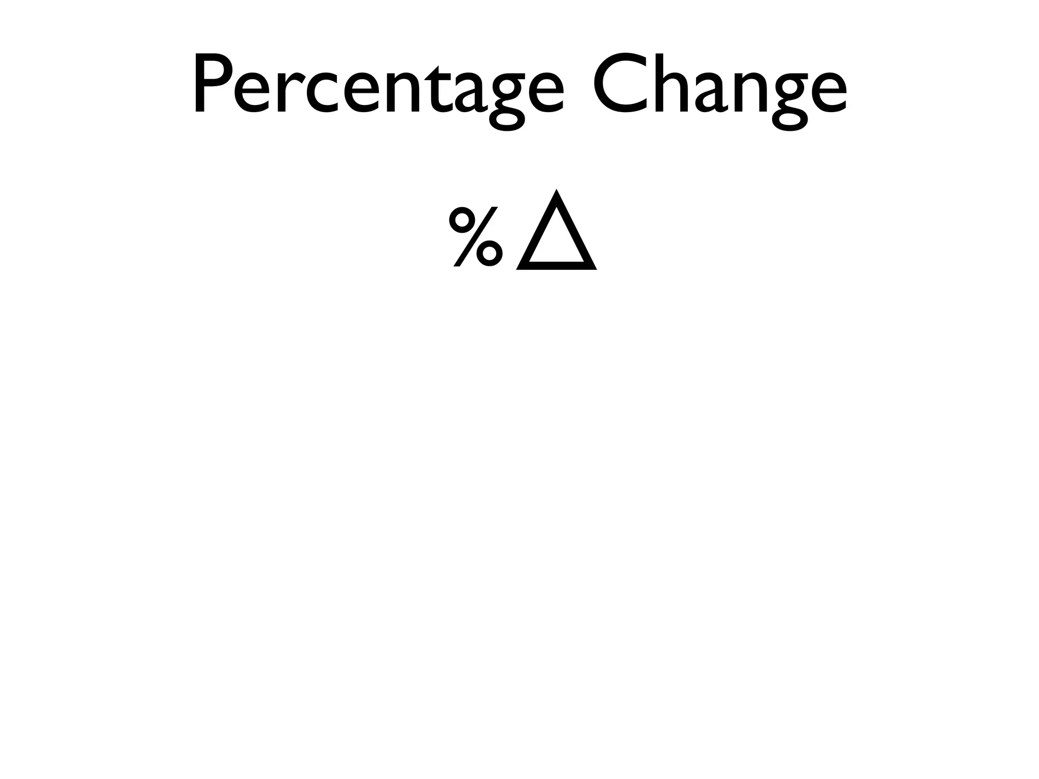 Percentage Change
%
 