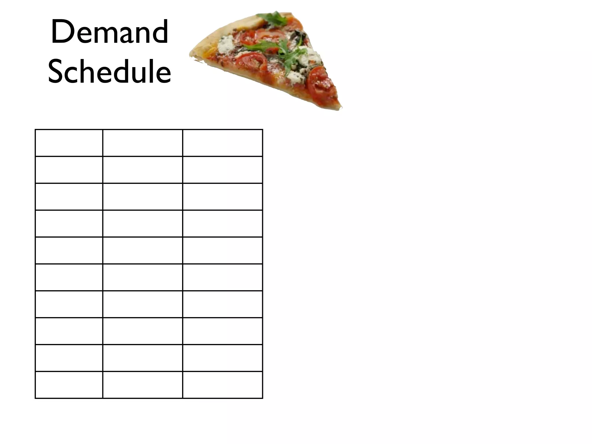 Demand
Schedule
 