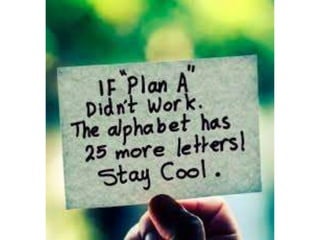 If “Plan A” didn’t work. The alphabet has 25
more letters! Stay cool.
 