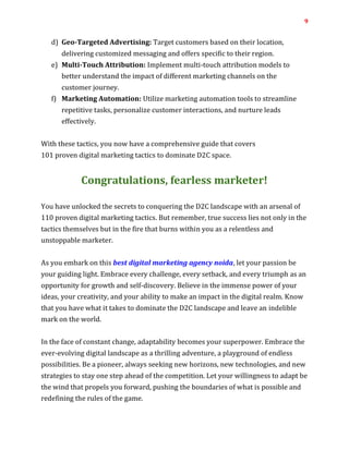 101 Proven Digital Marketing Tactics To Dominate The D2C Landscape | PDF