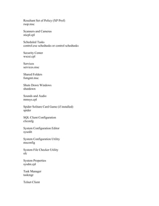 101 run commands | PDF