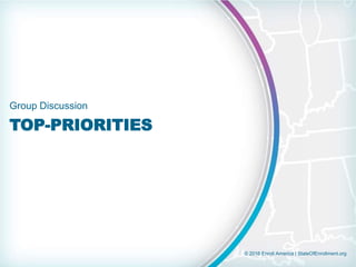 © 2016 Enroll America | StateOfEnrollment.org
TOP-PRIORITIES
Group Discussion
 