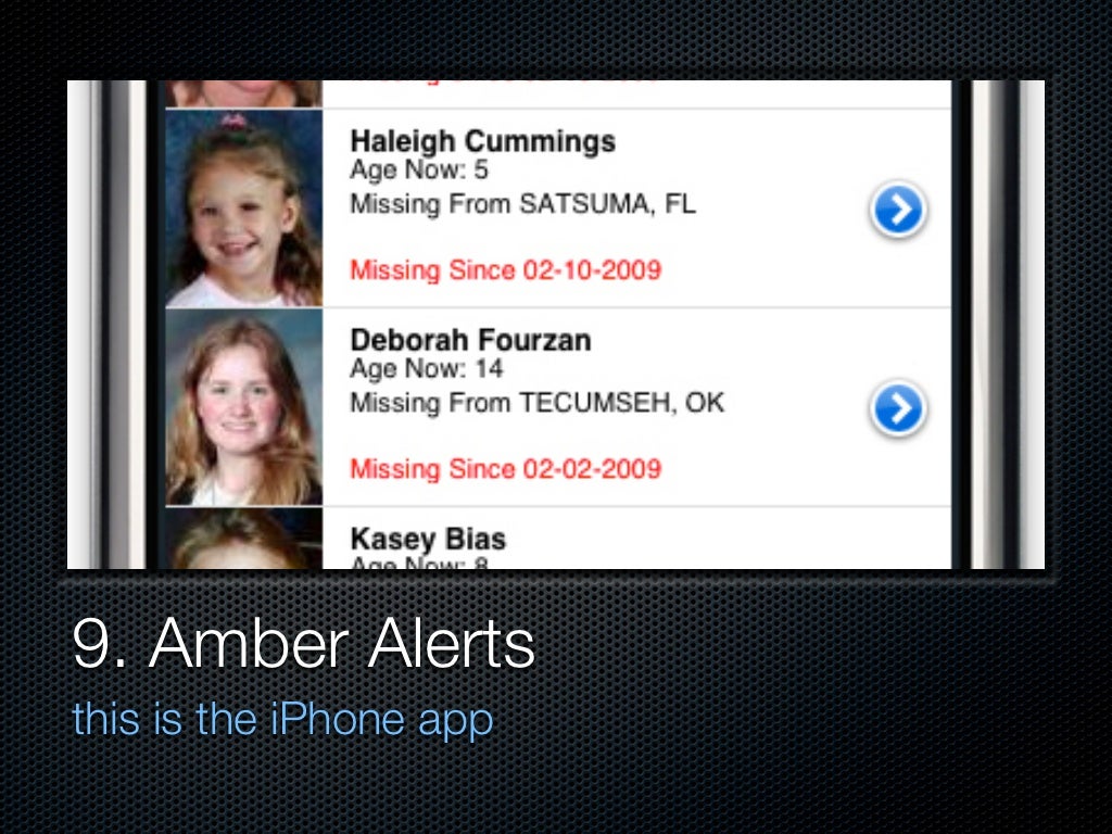 9. Amber Alerts this is