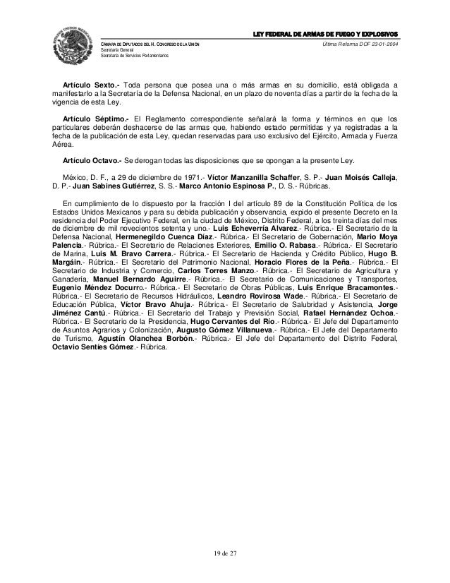 ley de armas de fuego