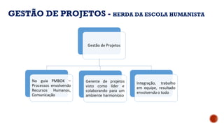 GESTÃO DE PROJETOS - HERDA DA ESCOLA HUMANISTA
 