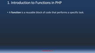 Comprehensive Guide to PHP Functions: Syntax, Types, and Usage | PDF
