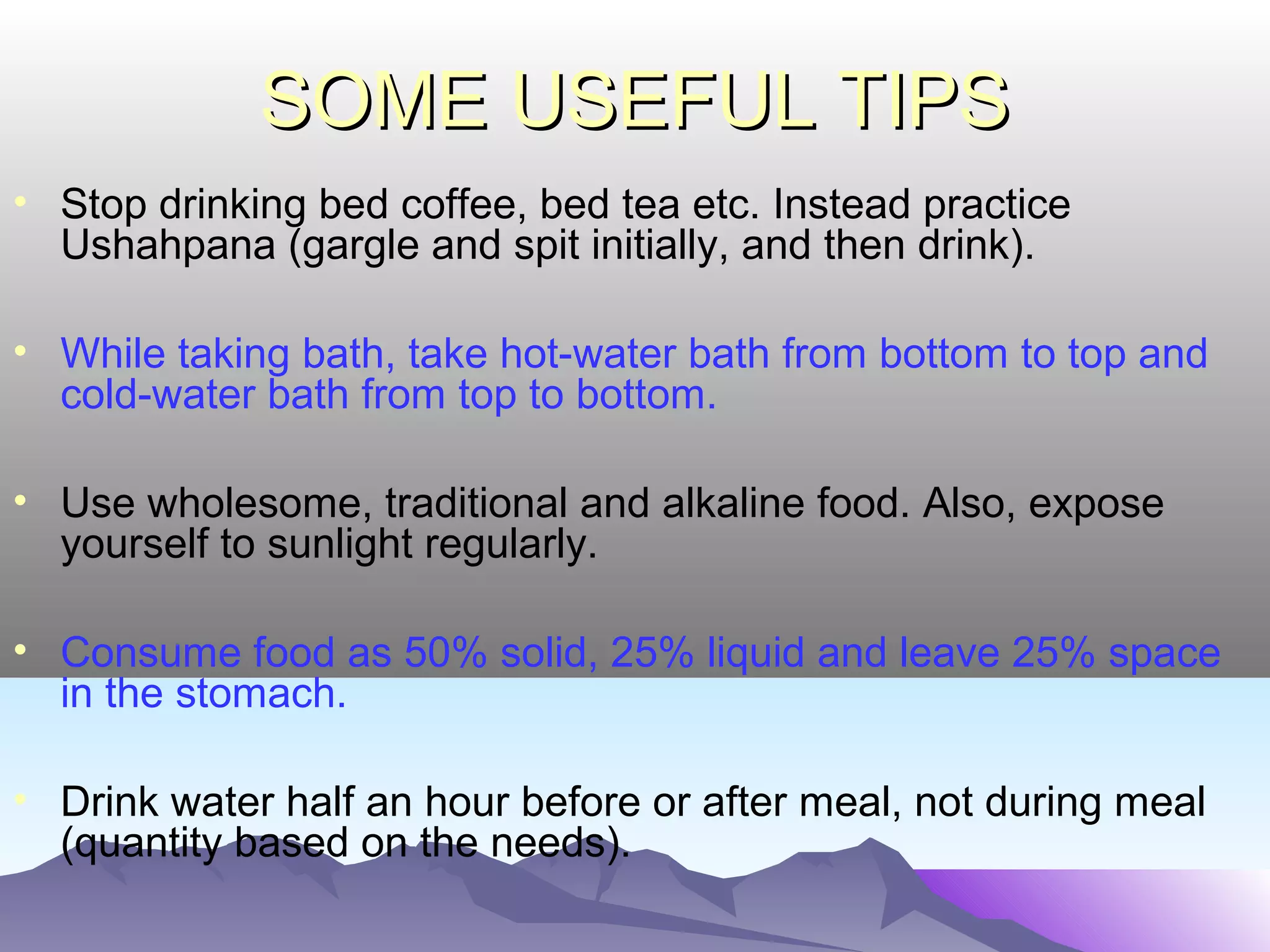 DON’T YOU HAVE TIME?DON’T YOU HAVE TIME?
• Assuming 100 years of age, leave out the first 25 years
for childhood & adolescence, and the last 5 years for old
age. You are left with 70 years; i.e., 6,13,200 hours.
• Leave out 20 hours every day (sleep + daily chore +
profession + petty work + travel); you are left with 4
spare hours per day; i.e., 1,02,200 hours. This means that
you have about 17% of spare time, in 70 years.
• For junior class: 2 hrs X 52 weeks X 1 yr = 104 hours.
For senior class: 3 hrs X 52 weeks X 5 yrs = 780 hours.
Hence, out of your spare time, you are sparing only 0.1%
for attending junior class, and 0.76% for senior class.
 