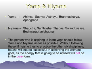 SOME USEFUL TIPSSOME USEFUL TIPS
• Stop drinking bed coffee, bed tea etc. Instead practice
Ushahpana (gargle and spit initially, and then drink).
• While taking bath, take hot-water bath from bottom to top and
cold-water bath from top to bottom.
• Use wholesome, traditional and alkaline food. Also, expose
yourself to sunlight regularly.
• Consume food as 50% solid, 25% liquid and leave 25% space
in the stomach.
• Drink water half an hour before or after meal, not during meal
(quantity based on the needs).
 