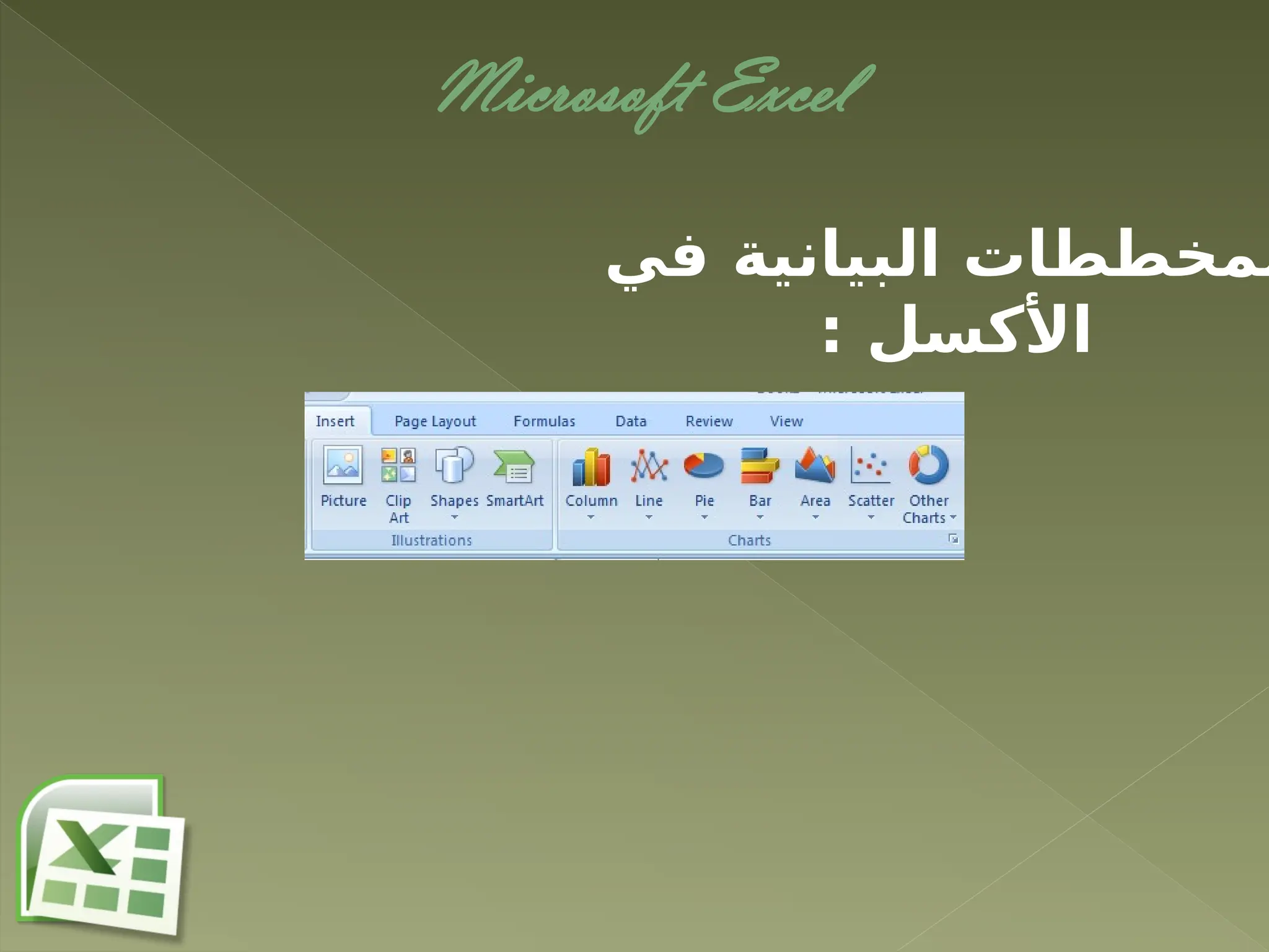 Microsoft Excel
‫في‬ ‫البيانية‬ ‫لمخططات‬
: ‫األكسل‬
 
