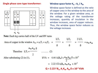 Window Transformer General concepts, construction and design of transformer | PDF