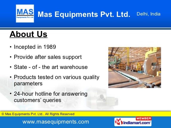 Mas Equipments Pvt. Ltd. New Delhi