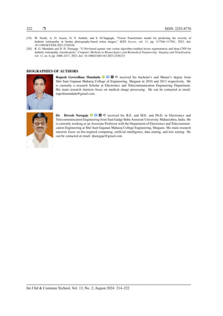Design of a model for multistage classification of diabetic retinopathy ...