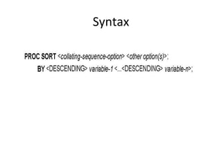 Syntax
 