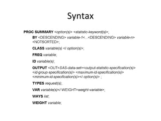 Syntax
 